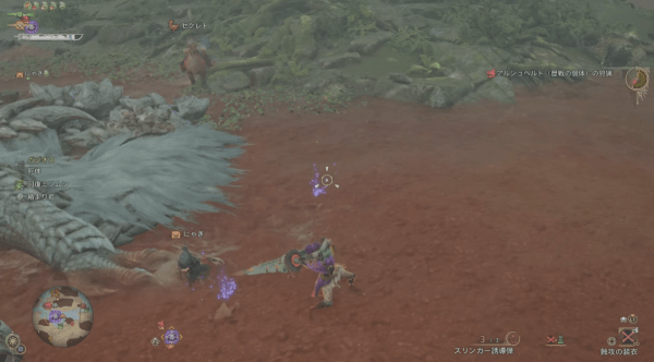 - 집중 모드로 참 모아베기 공격 방향을 조정하는 모습[출처:&nbsp;kouki 유튜브]