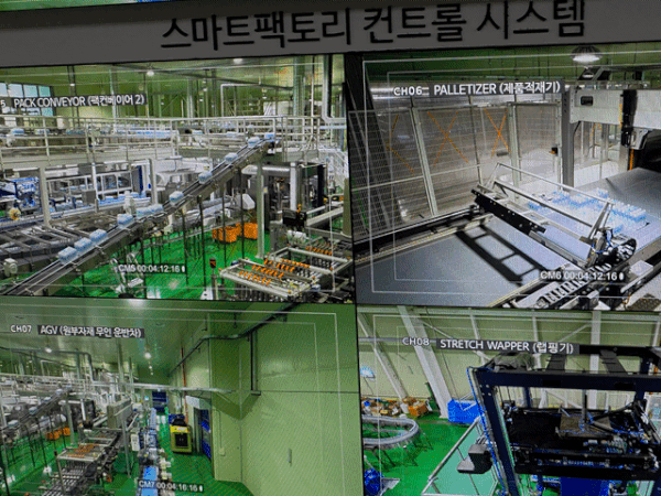 사람 없이 자동으로 관리되고 있는 제주개발공사 제주삼다수 L5라인.