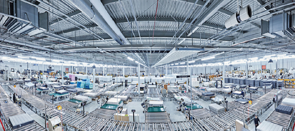 시몬스 팩토리움의 생산 시설 전경. [사진=시몬스]