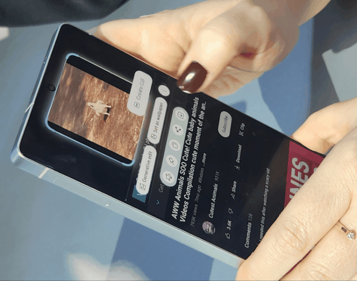 갤럭시 S25 울트라에서 AI 기능을 사용하는 모습. [권제인 기자/eyre@]