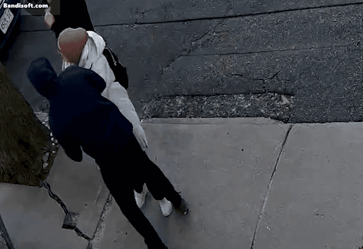 미국 터프츠대 박사과정에 있는 뤼메이사 외즈튀르크가 지난 25일(현지시간) 오후 보스턴 길거리 한복판에서 미 국토안보부(HS) 소속 요원들에게 체포되는 모습. 영상에는 검은색 후드를 입고 복면을 걸친 DHS 요원들이 외즈튀르크에게 접근해 휴대폰을 강제로 뺏는  장면이 담겼다.  [SNS 캡처]