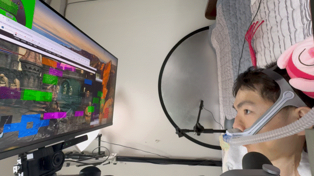 For Jang Ik-seon, gaming isn’t just a pastime — it’s another engineering challenge, which he solved with a self-designed system that lets him play using only his eyes, right thumb and toes. (Moon Joon-hyun/The Korea Herald)