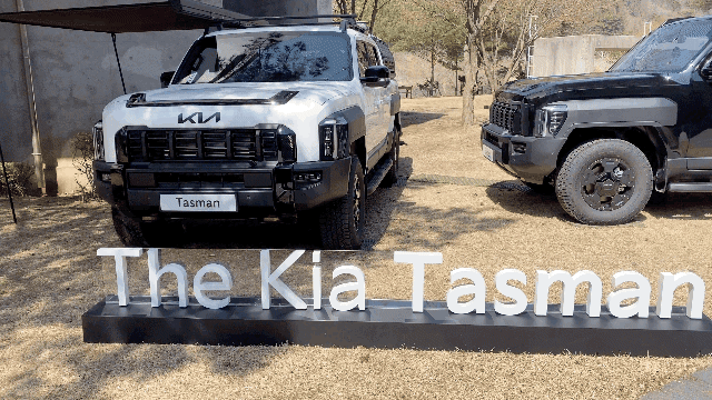 Exterior and cabin views of Kia's Tasman (Lim Jae-seong / The Korea Herald)