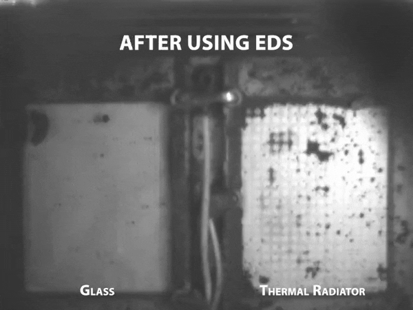 달에서 직접 테스트한 EDS 기술. 달 먼지로 가득했던 곳이 깨끗해졌다. (영상=NASA)