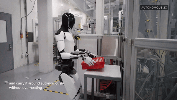 테슬라가 최근 공개한 옵티머스 시연 영상 (출처=테슬라 엑스)