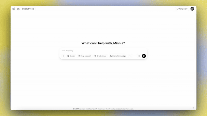 [서울=뉴시스] 오픈AI는 10일(현지 시간) "챗GPT가 사용자의 과거 대화를 모두 참조해 사용자의 선호도와 관심사에 맞춰 더욱 개인화된 응답을 제공할 수 있게 됐다"고 밝혔다. (영상=오픈AI) *재판매 및 DB 금지