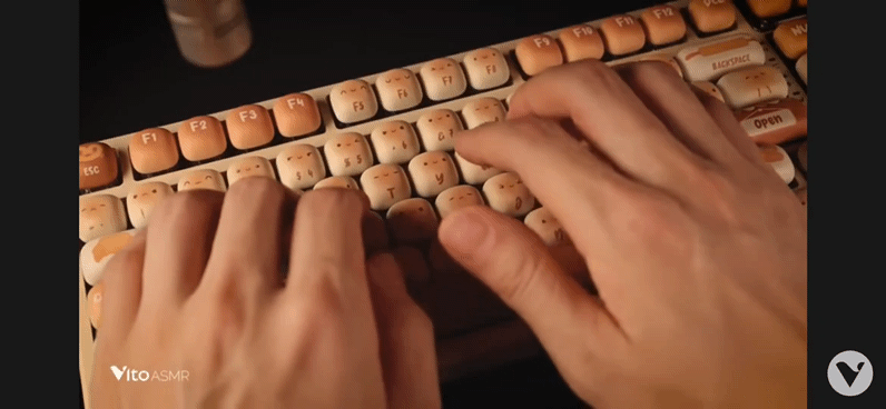 영상='Vito ASMR' 유튜브 채널의 기계식 키보드 타자 영상 갈무리
