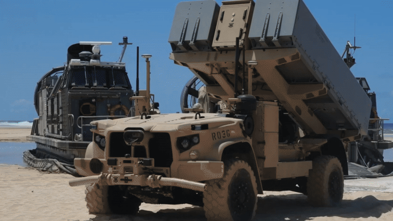 미국의 대함 미사일 체계인 ‘해군·해병대 원정 선박 차단 체계’(NMESIS·네메시스) 훈련 모습. 출처=인도·태평양방위포럼 유튜브