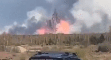 블라디미르주(州) 키르자흐 마을 인근지역 탄약고가 2차 폭발하는 모습. X(트위터) 캡처