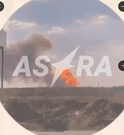 22일(현지시간) 러시아 국방부가 블라디미르 서부지역의 한 탄약 창고에서 폭발 사고가 발생했다고 밝혔다. 러시아 매체 아스트라 제공