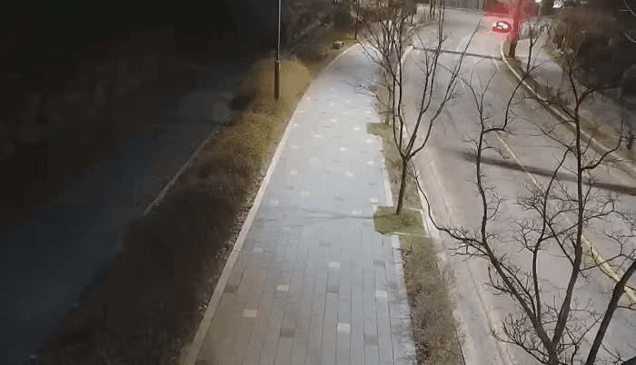 A씨 일당이 지난해 4월 5일 고양시 일산서구의 한 도로에서 정차한 포르쉐를 벤틀리가 추돌하는 방식으로 고의 사고를 내고 있는 모습. 경기북부경찰청 제공