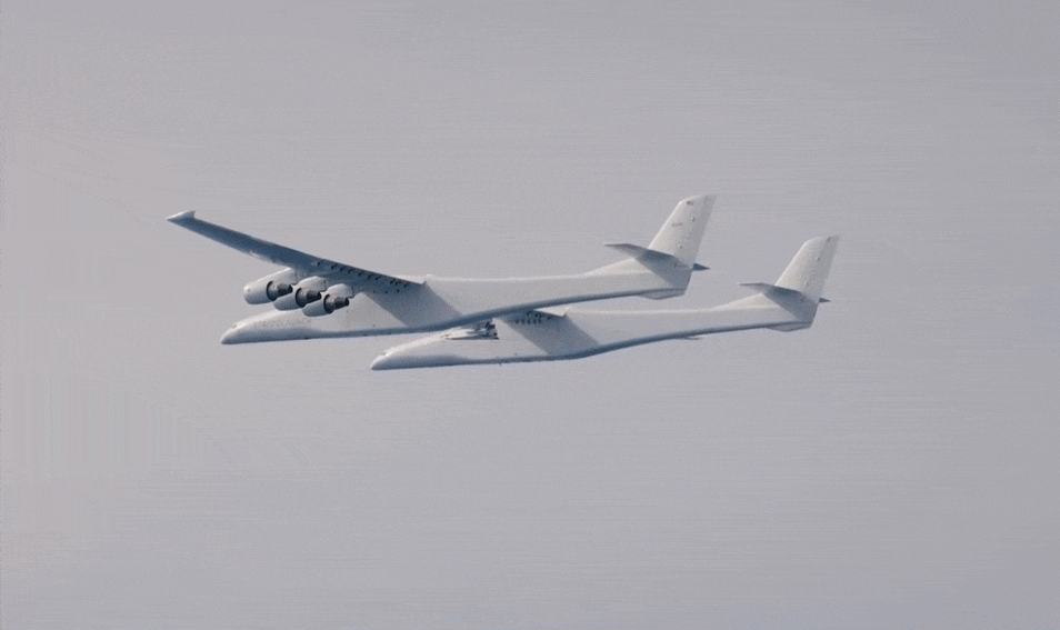 2024년 3월 실시된 첫 번째 테스트 기체 TA-1의 첫 동력 비행 테스트. Stratolaunch 제공
