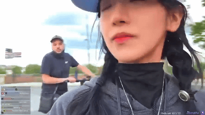 Twitch streamer Jinnytty’s livestream on May 7 captures a French man assaulting her. (Twitch)