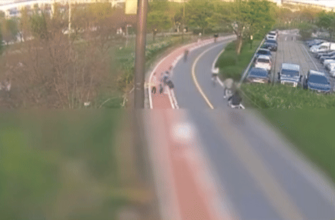 지난달 20일 자전거 도로에서 발생한 사고. (사진=한문철TV 갈무리)