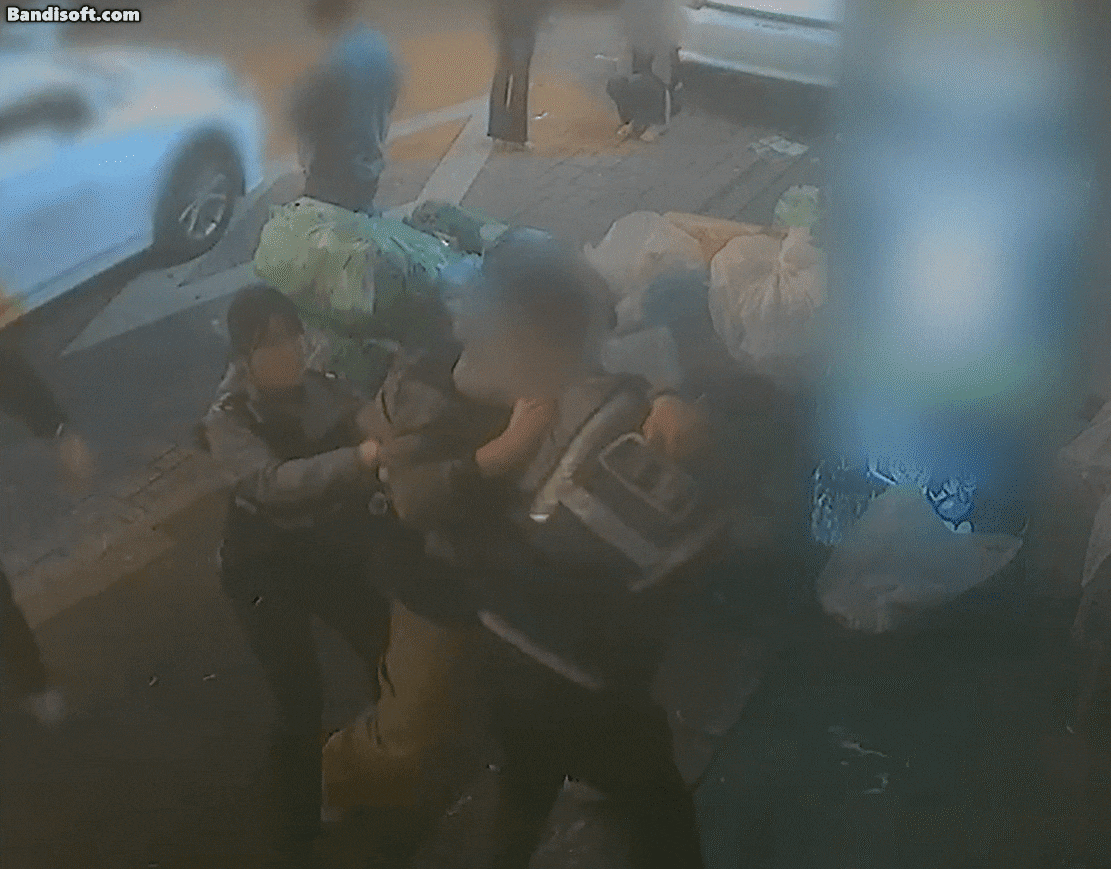 A씨가 경찰과 몸싸움을 하고 있는 모습. /대전경찰청 유튜브