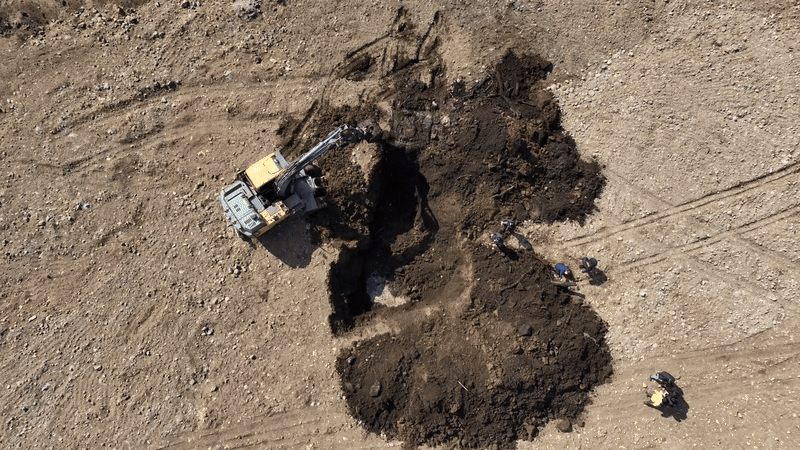 제주 중산간인 조천읍 와흘리 산림훼손 사건 현장. 이곳에 호반건설 아파트 공사 현장인 '위파크'에서 불법 반출된 토사가 성토됐다.