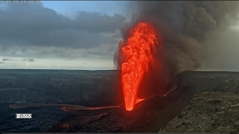 용암을 뿜어내는 하와이 빅아일랜드의 킬라우에아 화산. 출처=USGS