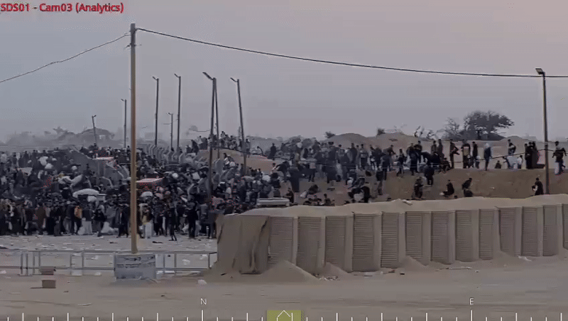 가자지구 라파에 있는 구호품 배급소의 보안 영상. 출처=GHF