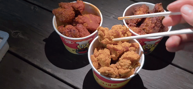 크리스피순살은 얇은 튀김옷이 바삭하게 살아 있는 것이 인상적이다. (사진=한전진 기자)