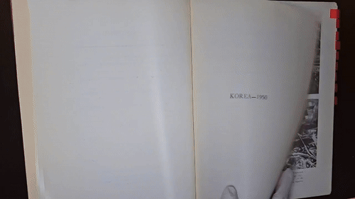 10일 서울 강남구 'SJ 쿤스트할레'에서 열린 '프로젝트 솔져 : 한국여행 참전용사를 찾아서' 특별전에 마련된 당시 사진을 주제로 한 영상. / 영상 = 오진영 기자