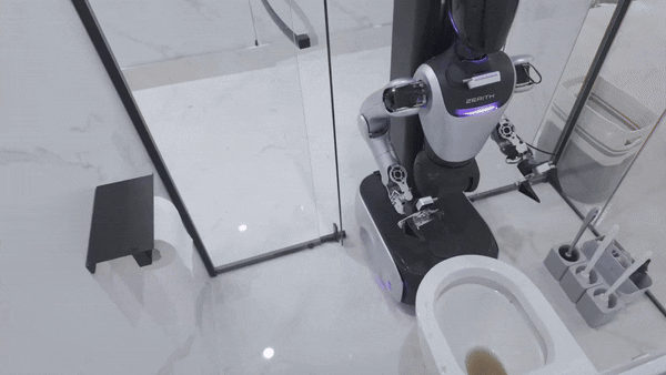 제리스 로보틱스의 H1 로봇이 화장실 변기를 청소하는 모습 (영상=제리스 로보틱스 유튜브)