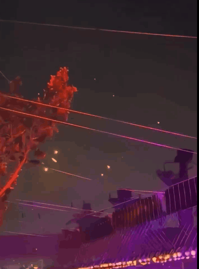 이스라엘을 향하는 이란의 미사일을 배경으로 파티를 이어가는 레바논 시민들의 영상이 소셜미디어를 통해 퍼지며 논란을 불러일으켰다. (사진=X, 옛 트위터)