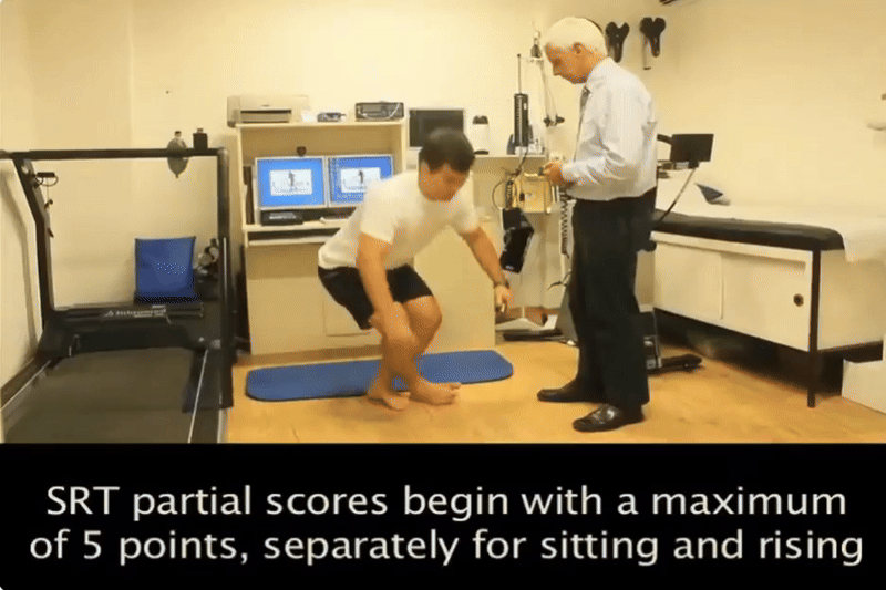 앉았다 일어나기 테스트(SRT). 〈영상=연구를 이끈 클라우디오 길 아라우호 박사 유튜브 채널 'Claudio Gil Araujo'〉