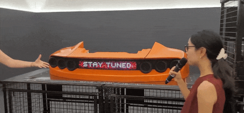 콘셉트 AMG GT XX에 적용된 700개 이상의 자유 프로그래밍이 가능한 RGB LED가 장착된 후면 MBUX 플루이드 라이트 시연 이미지. 독일(아팔터바흐)=서재근 기자