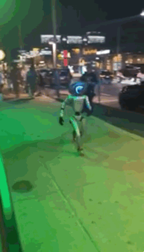 [뉴시스]미국 텍사스 거리에 나타난 카우보이 차림 AI로봇이 거리를 뛰어다니고, 사람들과 대화를 나눠 주민들을 깜짝 놀라게 했다. (사진=뉴욕포스트) *재판매 및 DB 금지