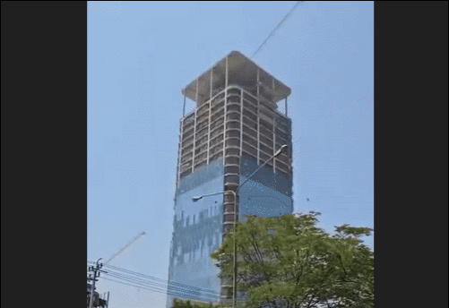 미얀마 강진으로 태국 방콕의 빌딩이 붕괴했다. X캡처