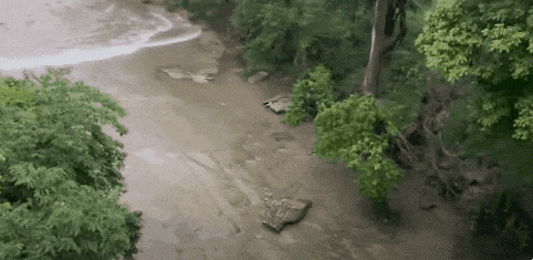 2025년 7월 4일, 미국 텍사스 커 카운티에서 치명적인 홍수가 발생하면서 과달루페 강이 범람하는 모습. NBC뉴스 영상 캡처