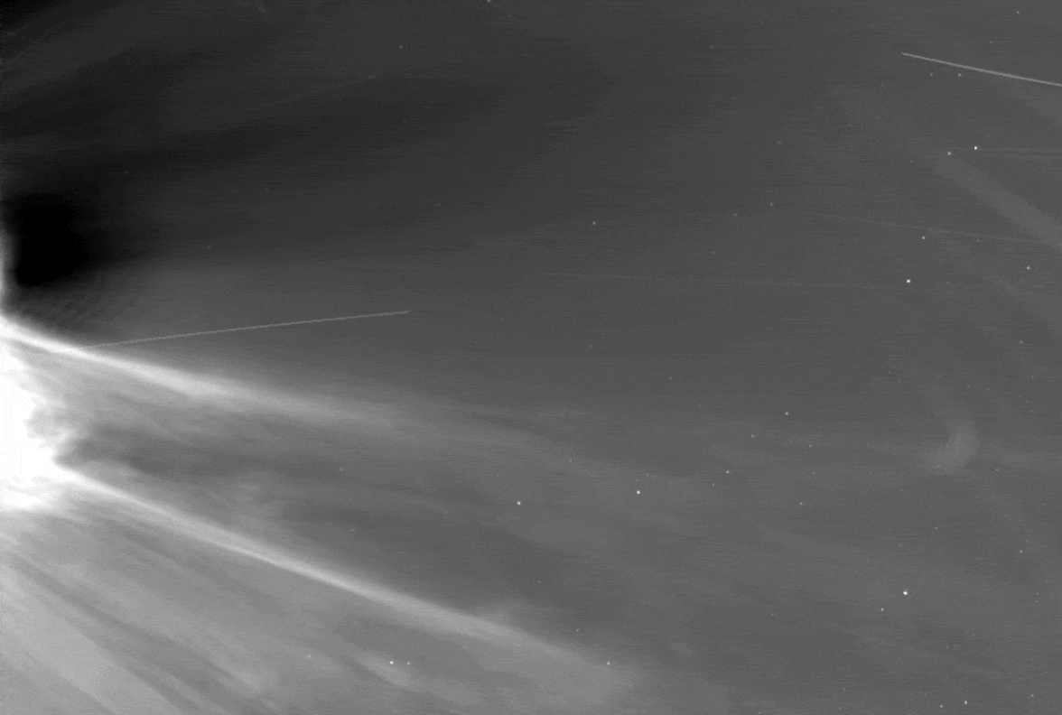 NASA 태양탐사선 ‘파커 솔라 프로브’가 촬영한 태양풍 모습. NASA 제공