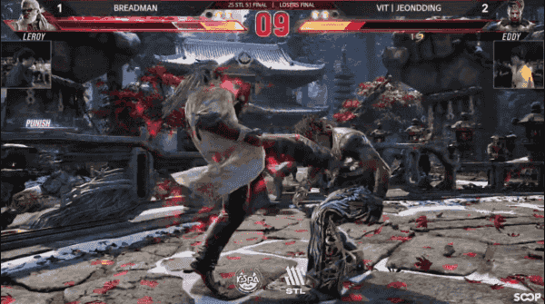 탐장련조로 마무리 짓는 빵쟁이 리로이. 격하게 환호하는 빵쟁이의 모습도 필견