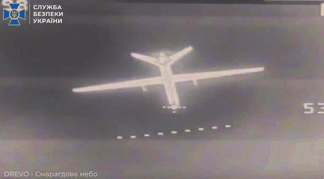 우크라이나보안국(SBU)이 공개한 영상 속 무기(사진)는 러시아군 내에도 보유량이 많지 않다고 알려진 오리온 드론으로 추정된다. SBU 텔레그램 캡처