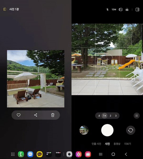 갤럭시 Z 폴드7의 대화면을 이용하면 사진 촬영과 동시에 결과물을 확인할 수 있었다.&nbsp;이동수 기자