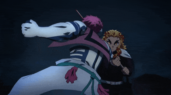 - 무한열차 편에서 탄지로는 렌고쿠와 아카자의 속도를 눈으로도 볼 수 없었다