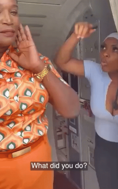 [뉴시스] 우요에서 라고스로 향하던 이봄항공 국내선 기내에서 승무원을 폭행한 혐의를 받는 여성 승객이 보안 요원에 의해 항공기 밖으로 인도 됐다. 이봄항공은 해당 승객의 자사 항공편 영구 탑승 금지를 발표했다. 2025.08.10. (사진=데일리메일) *재판매 및 DB 금지