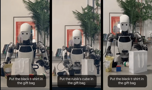 미국 휴머노이드 로봇 기업 앱트로닉의 '아폴로'가 종이백에 물건을 담는 모습. [사진=링크드인]