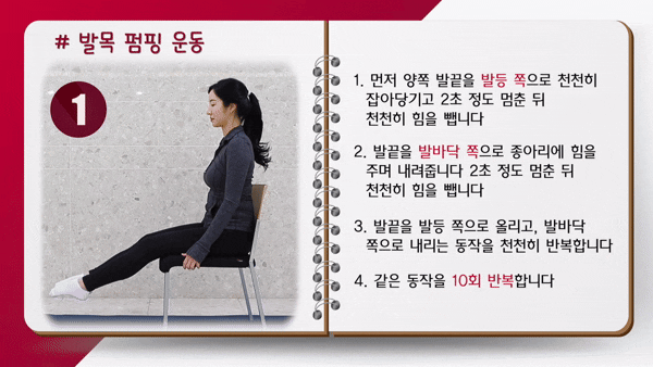 심장 건강과 혈액순환 개선에 도움이 되는 운동법이 전문가에 의해 나왔다. 영상은 '발목 펌핑 운동'. [영상=유튜브 @세브란스]