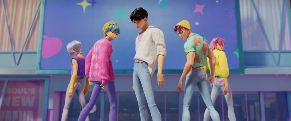 케이팝 데몬 헌터스 속 한 장면 사자보이즈