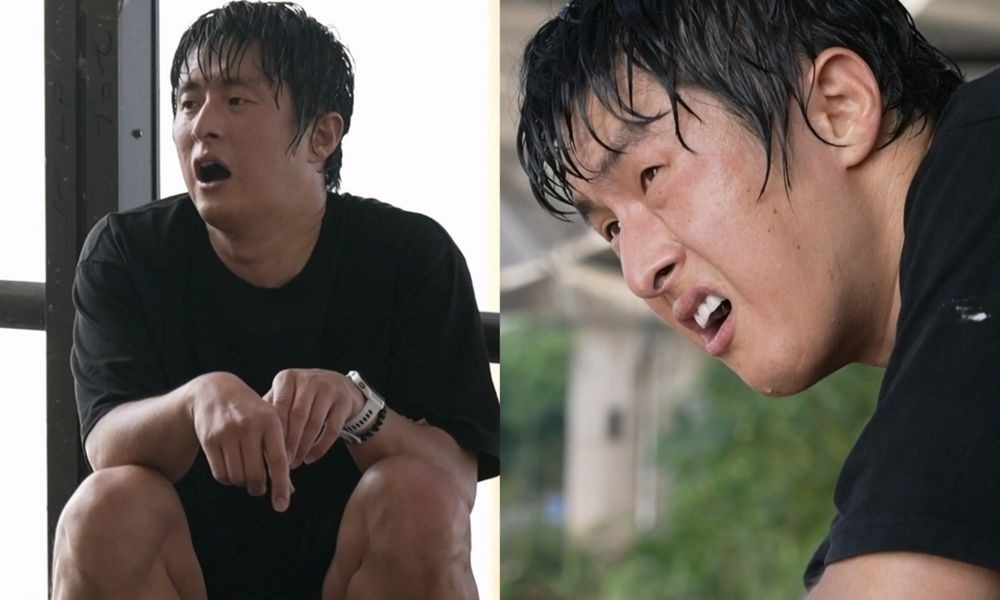 러닝 후 숨을 고르는 기안84 방송 화면