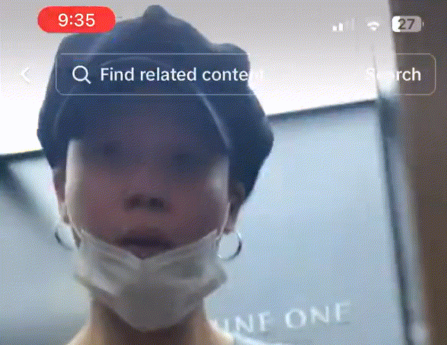 송다은이 올린 영상에 지민이 등장한 모습/사진=X(옛 트위터)