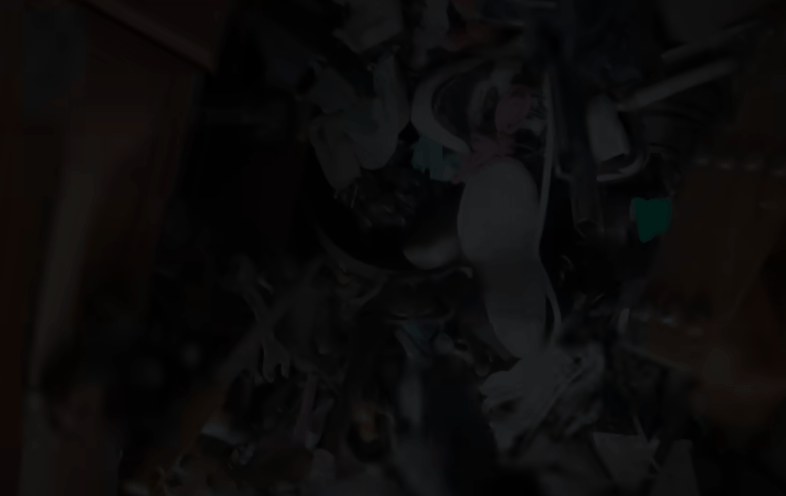 현관 천장까지 쓰레기가 가득 차서 내부로 진입을 못하는 모습. (영상=유튜브 ‘클린어벤져스’)