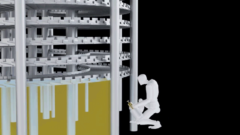 올해 5월19일 오전 3시 사고가 발생한 경기 시흥시 SPC삼립 공장의 '스파이럴 냉각 컨베이어' 가동 모습을 3D로 재현했다. 양씨는 윤활유를 뿌리기 위해 가동 중인 기계 하단부로 들어갔다. 기계 하단부에는 비상정지 버튼이 없었다.