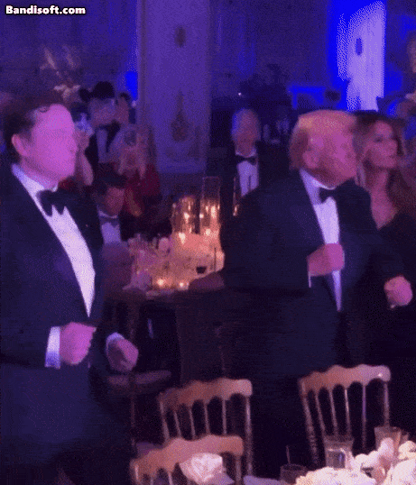 도널드 트럼프 미국 대통령(오른쪽)과 일론 머스크 테슬라 최고경영자(CEO)가 함께 춤을 추는 모습. [엑스(X·옛 트위터) 캡처]