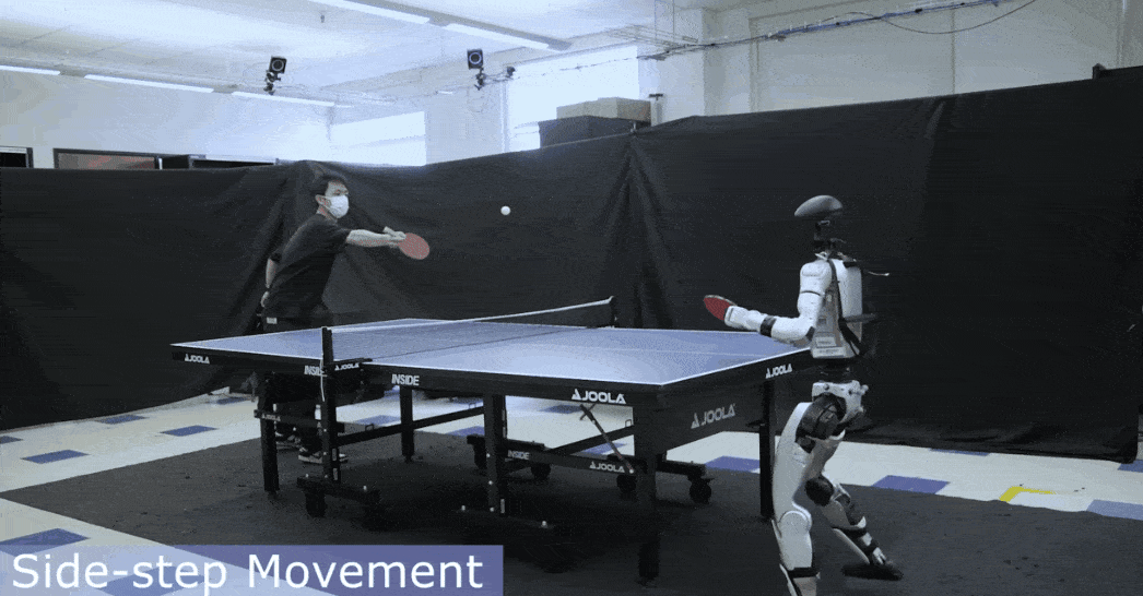 UC버클리 연구진의 휴머노이드가 인간과 탁구 대결을 벌이고 있다. 진짜 사람처럼 다리를 적절한 방향으로 빠르게 옮기면서 경기를 한다. UC버클리 제공