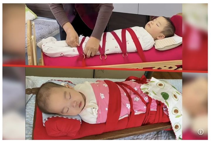 애를 왜 꽁꽁 묶어놨대?…몽골식 요람 육아법 화제