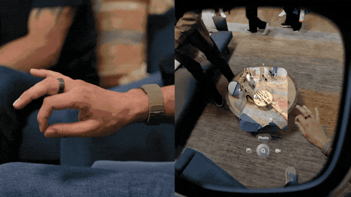 뉴럴 밴드를 활용해 기기를 제어하는 모습. 자료=더 버지