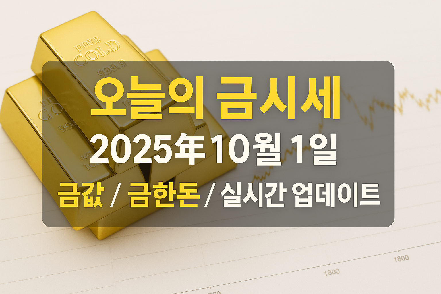 2025년 10월 1일] 오늘 금시세, 금값 매수 타이밍일까? 실시간 금한돈 시세 총정리 | 생활톡톡
