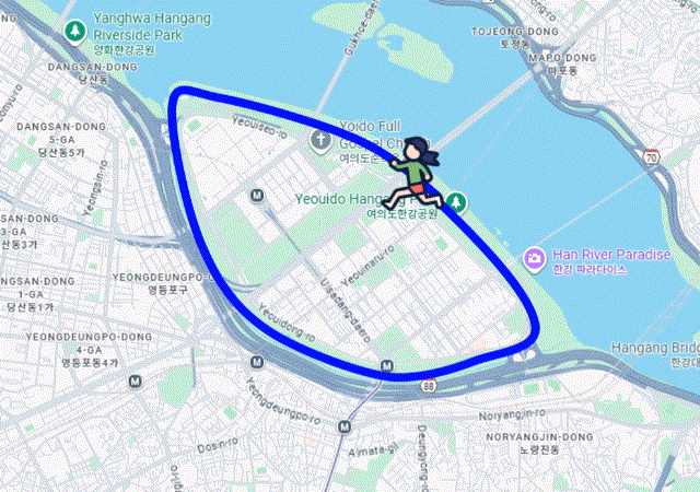 Sweet Potato Run route (Yu Soo-in/The Korea Herald)